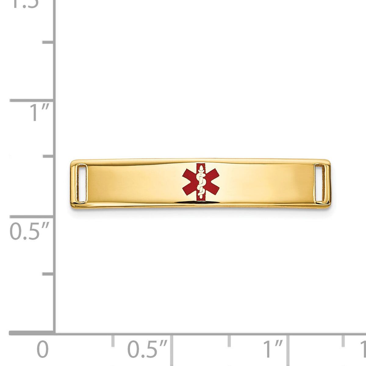 14K Epoxy Enameled Medical ID Ctr Plate # 816-XM640