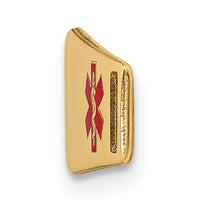 14K Epoxy Enameled Medical ID Off Ctr Soft Diamond Shape Plate # 816-XM641