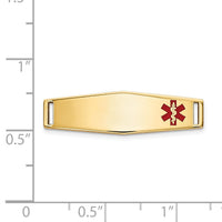 14K Epoxy Enameled Medical ID Off Ctr Soft Diamond Shape Plate # 816-XM641