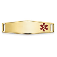 14K Epoxy Enameled Medical ID Off Ctr Soft Diamond Shape Plate # 816-XM641