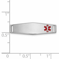 14K WG Epoxy Enameled Medical ID Off Ctr Soft Diamond Shape Plate # 816-XM641W