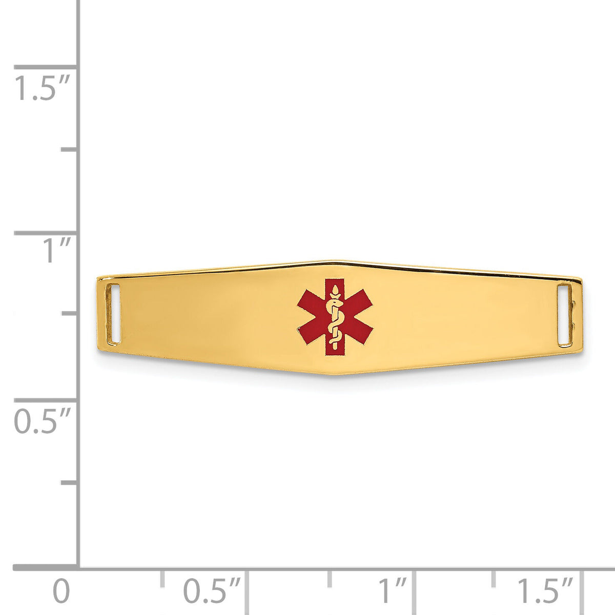 14K Epoxy Enameled Medical ID Ctr Soft Diamond Shape Plate # 817-XM643
