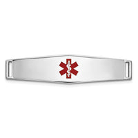 14K WG Epoxy Enameled Medical ID Ctr Soft Diamond Shape Plate # 817-XM643W
