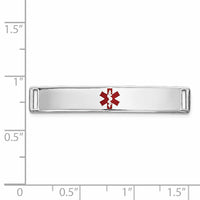 14K WG Epoxy Enameled Medical ID Ctr Plate # 817-XM644W