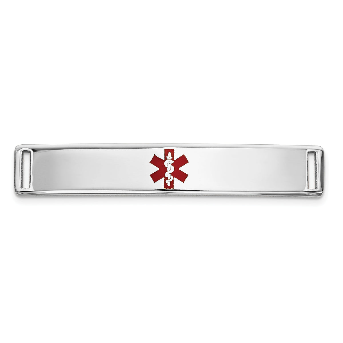 14K WG Epoxy Enameled Medical ID Ctr Plate # 817-XM644W