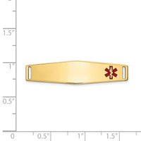 14K Epoxy Enameled Medical ID Off Ctr Soft Diamond Shape Plate # 817-XM645