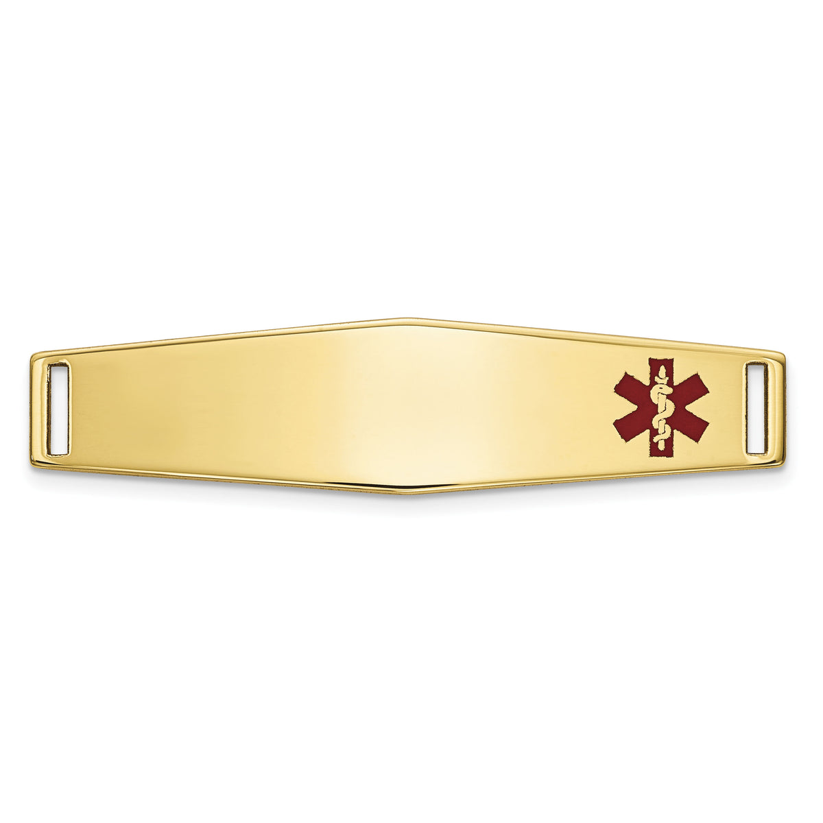 14K Epoxy Enameled Medical ID Off Ctr Soft Diamond Shape Plate # 817-XM645