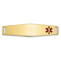 14K Epoxy Enameled Medical ID Off Ctr Soft Diamond Shape Plate # 817-XM645
