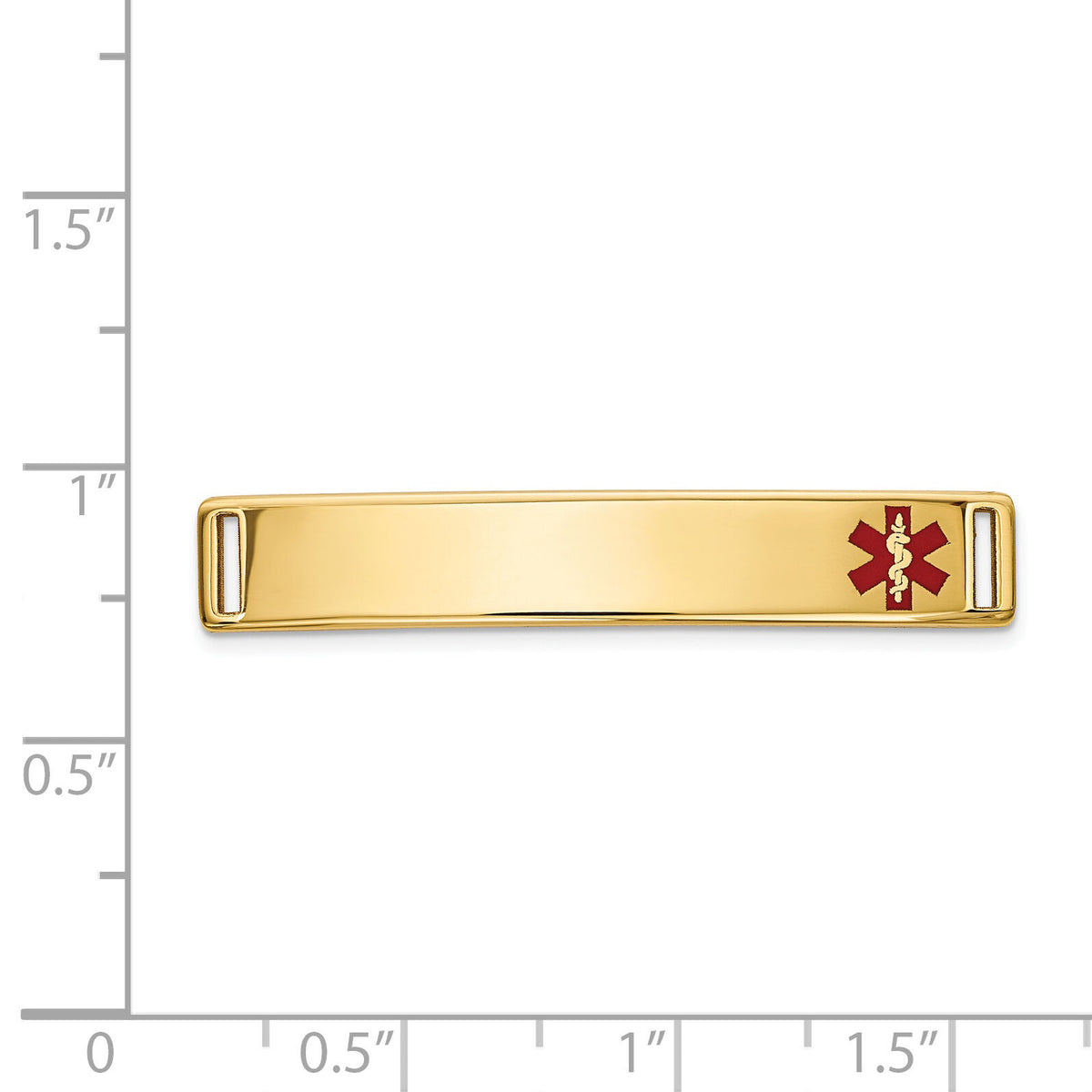 14K Epoxy Enameled Medical ID Off Ctr Plate # 817-XM646