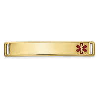 14K Epoxy Enameled Medical ID Off Ctr Plate # 817-XM646
