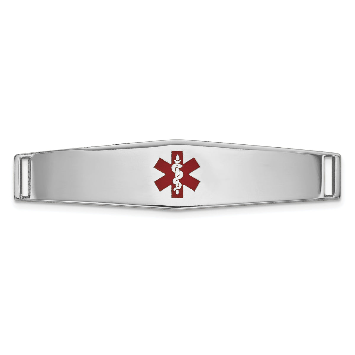 14K WG Epoxy Enameled Medical ID Ctr Soft Diamond Shape Plate # 818-XM647W