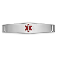 14K WG Epoxy Enameled Medical ID Ctr Soft Diamond Shape Plate # 818-XM647W