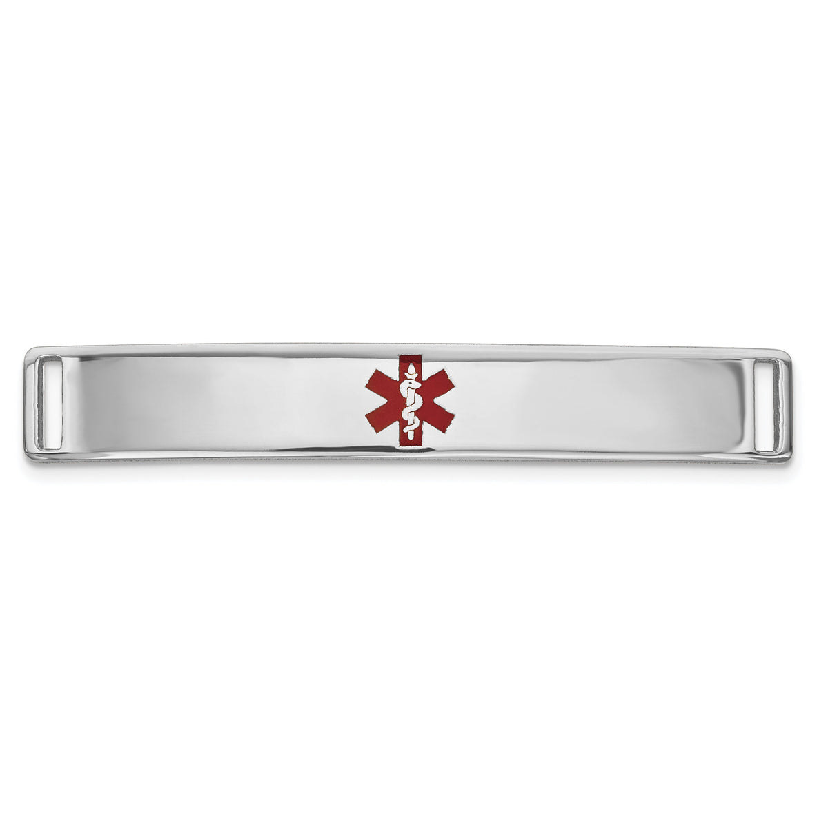 14K WG Epoxy Enameled Medical ID Ctr Plate # 818-XM648W