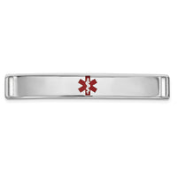 14K WG Epoxy Enameled Medical ID Ctr Plate # 818-XM648W