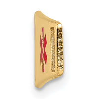 14K Epoxy Enameled Medical ID Off Ctr Soft Diamond Shape Plate # 818-XM649