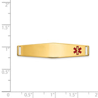 14K Epoxy Enameled Medical ID Off Ctr Soft Diamond Shape Plate # 818-XM649