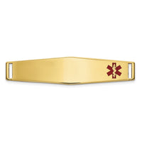 14K Epoxy Enameled Medical ID Off Ctr Soft Diamond Shape Plate # 818-XM649