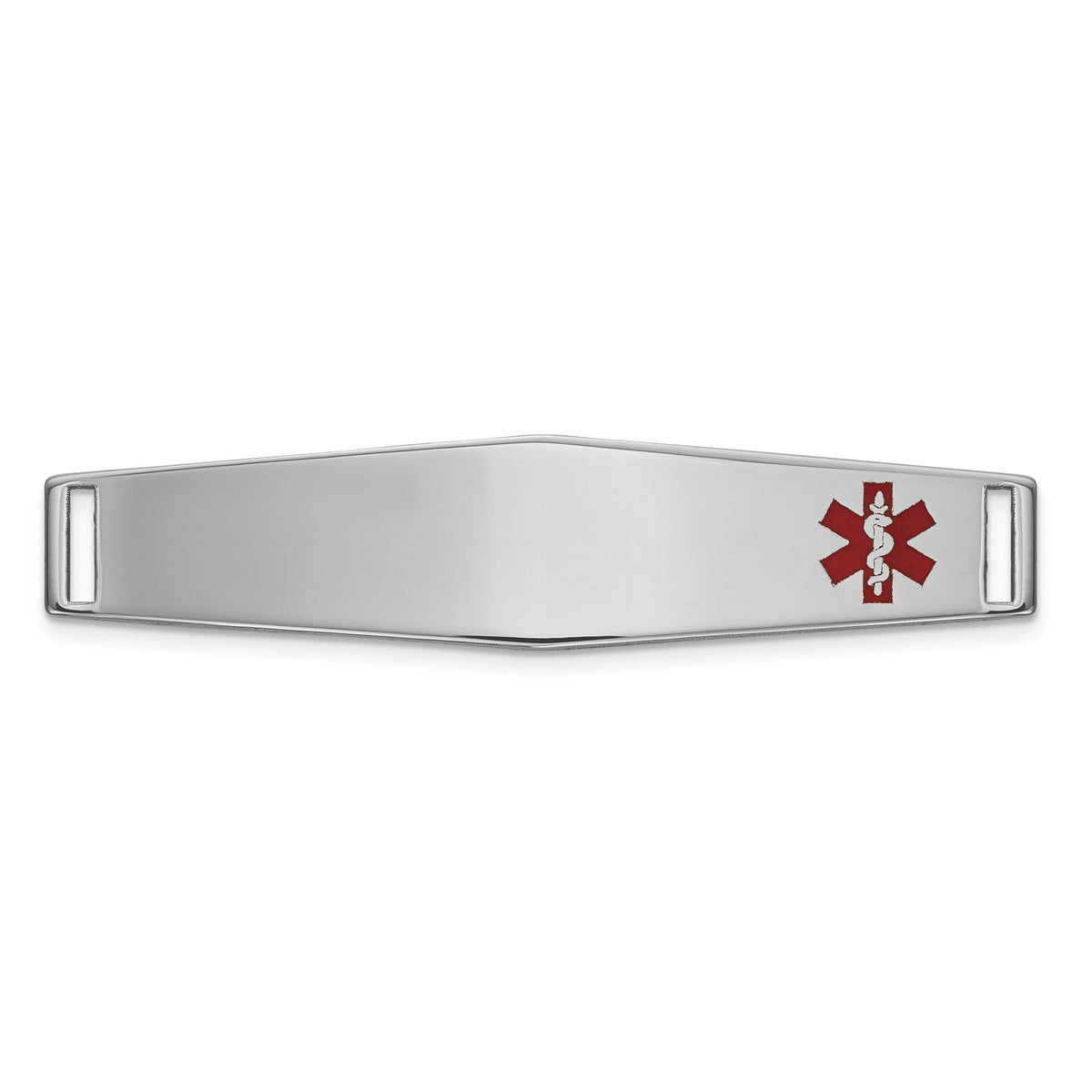 14K WG Epoxy Enameled Medical ID Off Ctr Soft Diamond Shape Plate # 818-XM649W