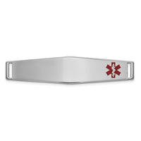 14K WG Epoxy Enameled Medical ID Off Ctr Soft Diamond Shape Plate # 818-XM649W