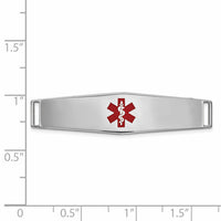 14K WG Epoxy Enameled Medical ID Ctr Soft Diamond Shape Plate # 819-XM651W