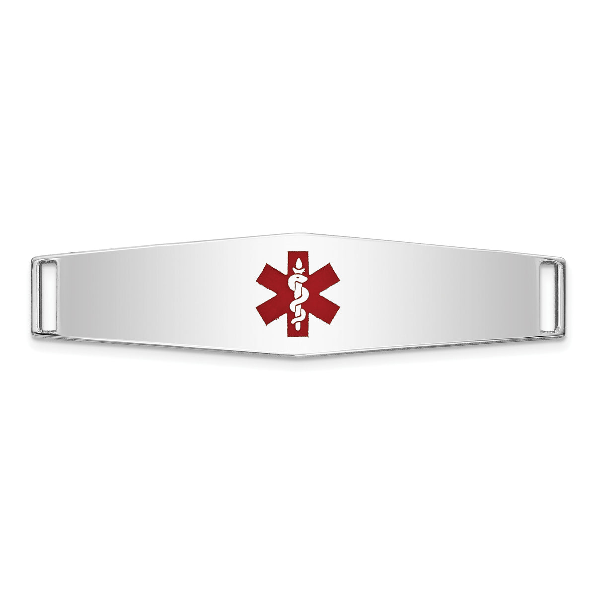 14K WG Epoxy Enameled Medical ID Ctr Soft Diamond Shape Plate # 819-XM651W