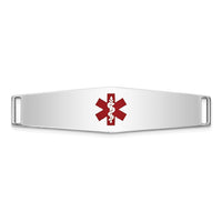 14K WG Epoxy Enameled Medical ID Ctr Soft Diamond Shape Plate # 819-XM651W