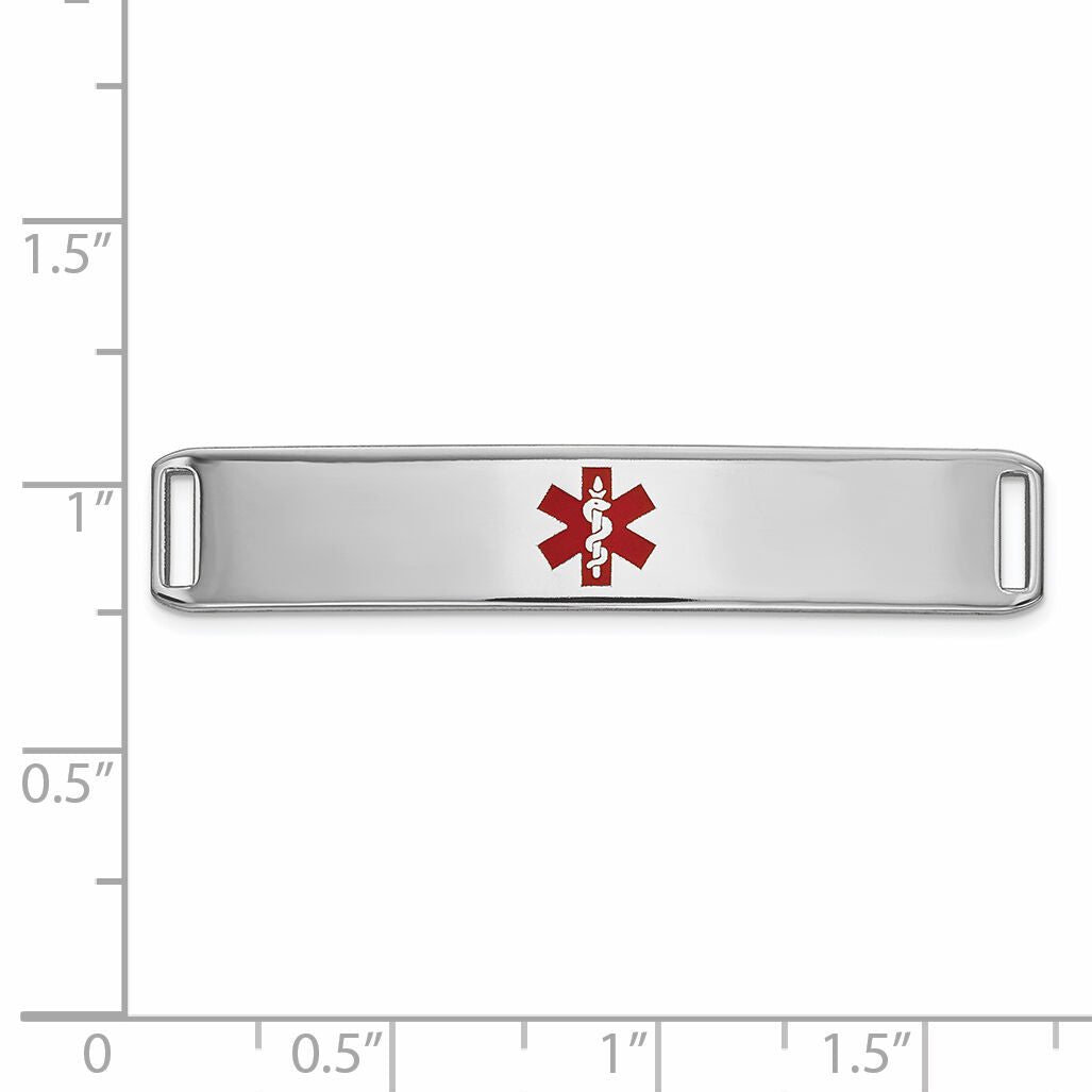 14K WG Epoxy Enameled Medical ID Ctr Plate # 819-XM652W