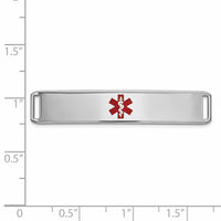 14K WG Epoxy Enameled Medical ID Ctr Plate # 819-XM652W
