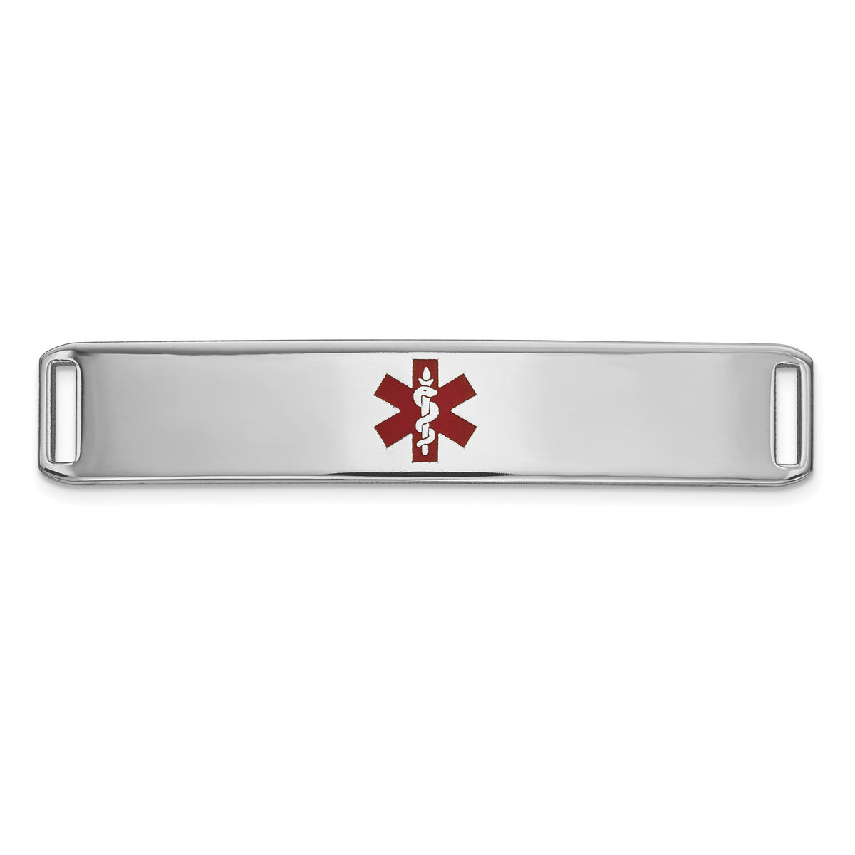 14K WG Epoxy Enameled Medical ID Ctr Plate # 819-XM652W