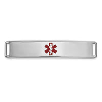 14K WG Epoxy Enameled Medical ID Ctr Plate # 819-XM652W