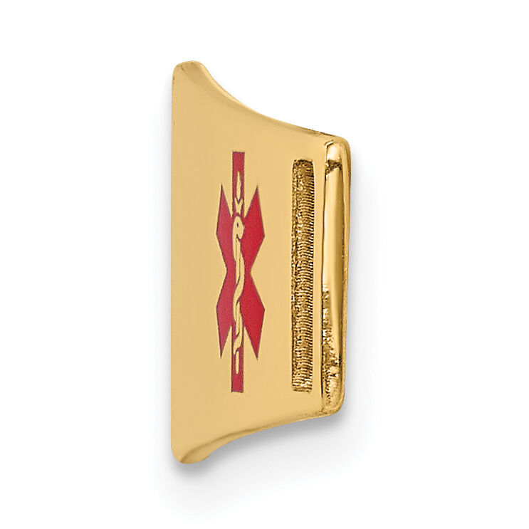 14K Epoxy Enameled Medical ID Off Ctr Soft Diamond Shape Plate # 819-XM653