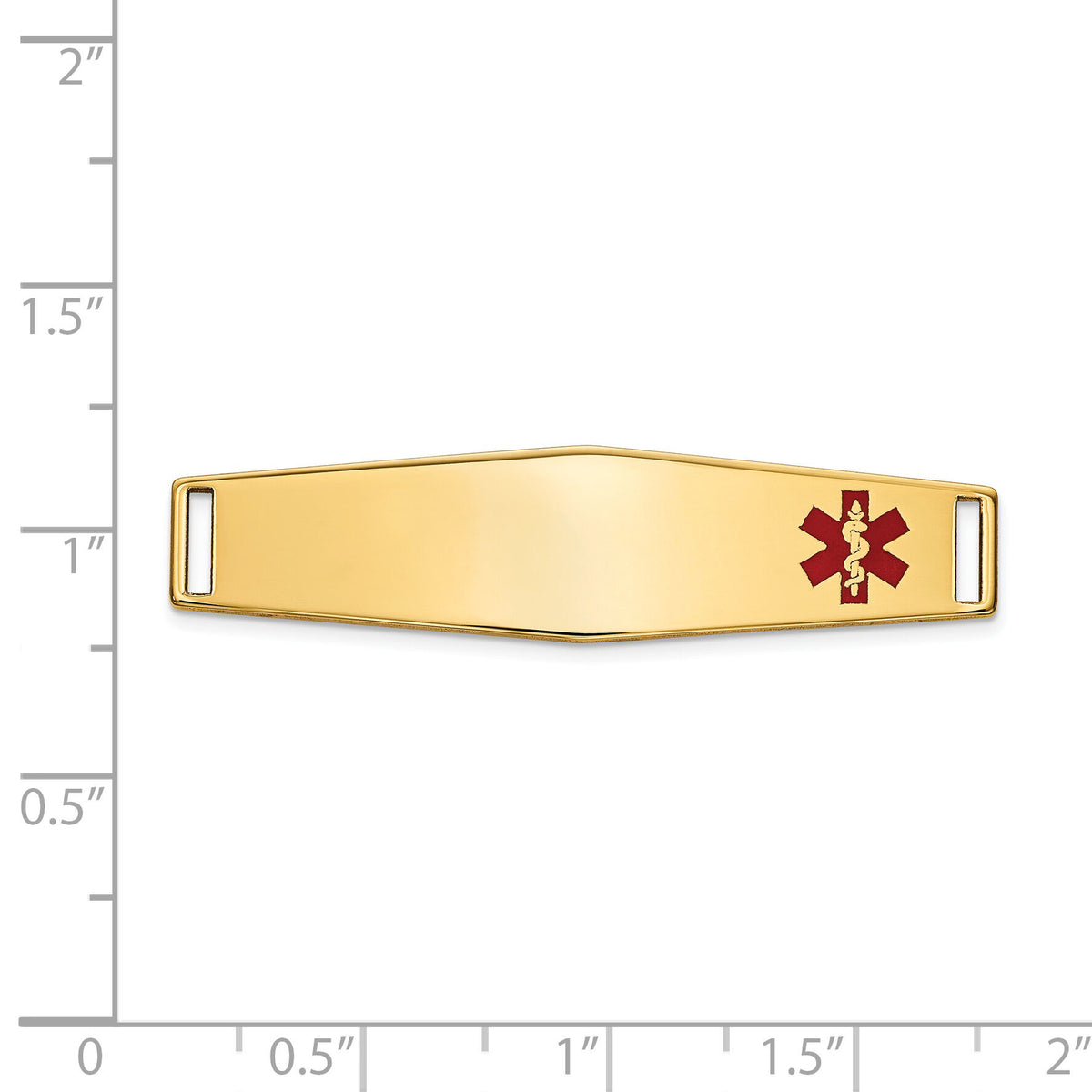 14K Epoxy Enameled Medical ID Off Ctr Soft Diamond Shape Plate # 819-XM653