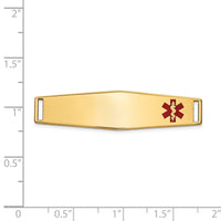 14K Epoxy Enameled Medical ID Off Ctr Soft Diamond Shape Plate # 819-XM653