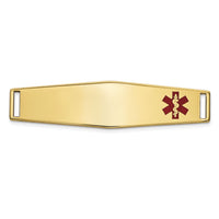 14K Epoxy Enameled Medical ID Off Ctr Soft Diamond Shape Plate # 819-XM653
