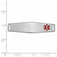 14K WG Epoxy Enameled Medical ID Off Ctr Soft Diamond Shape Plate # 819-XM653W
