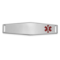 14K WG Epoxy Enameled Medical ID Off Ctr Soft Diamond Shape Plate # 819-XM653W