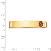 14K Epoxy Enameled Medical ID Off Ctr Plate # 819-XM654