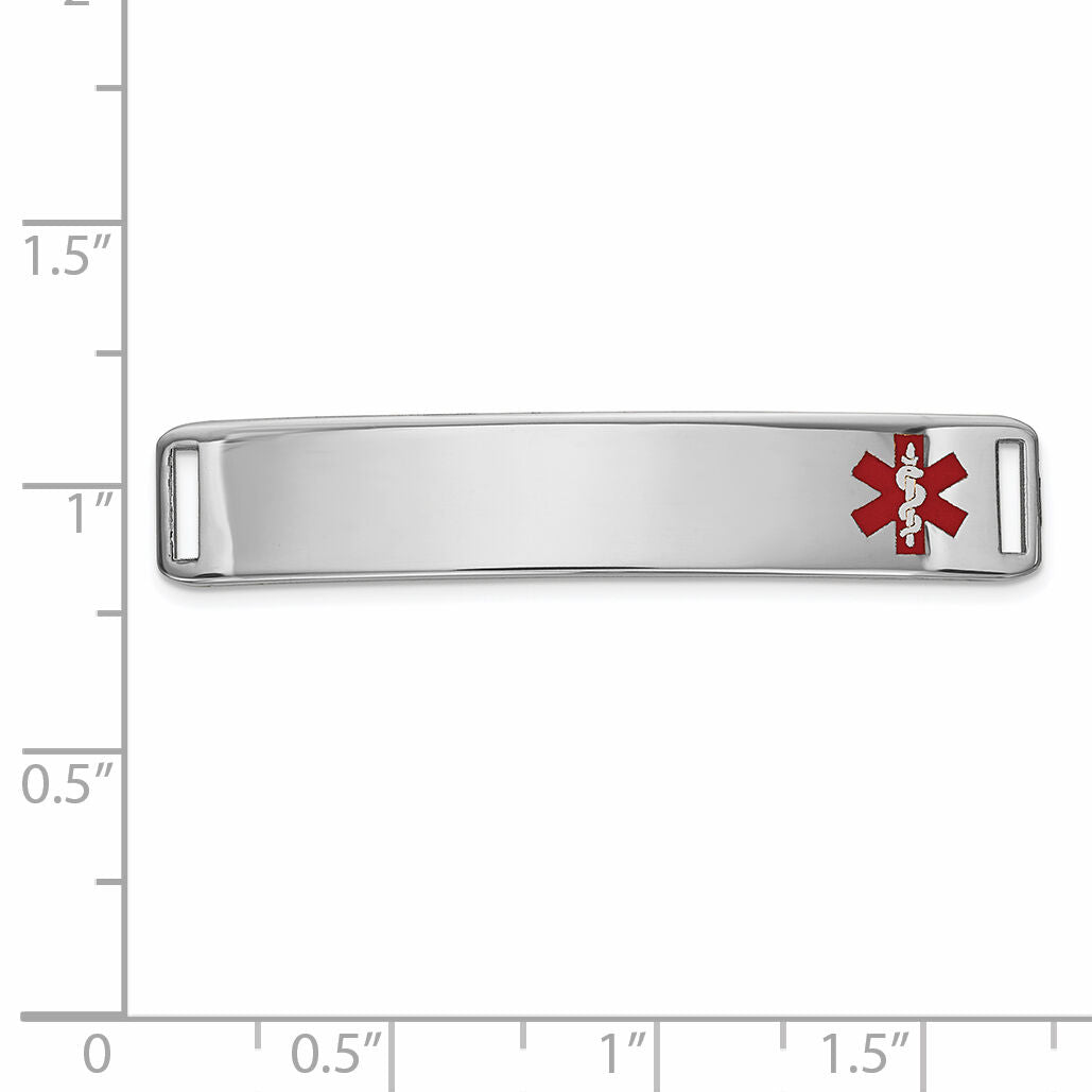14K WG Epoxy Enameled Medical ID Off Ctr Plate # 819-XM654W