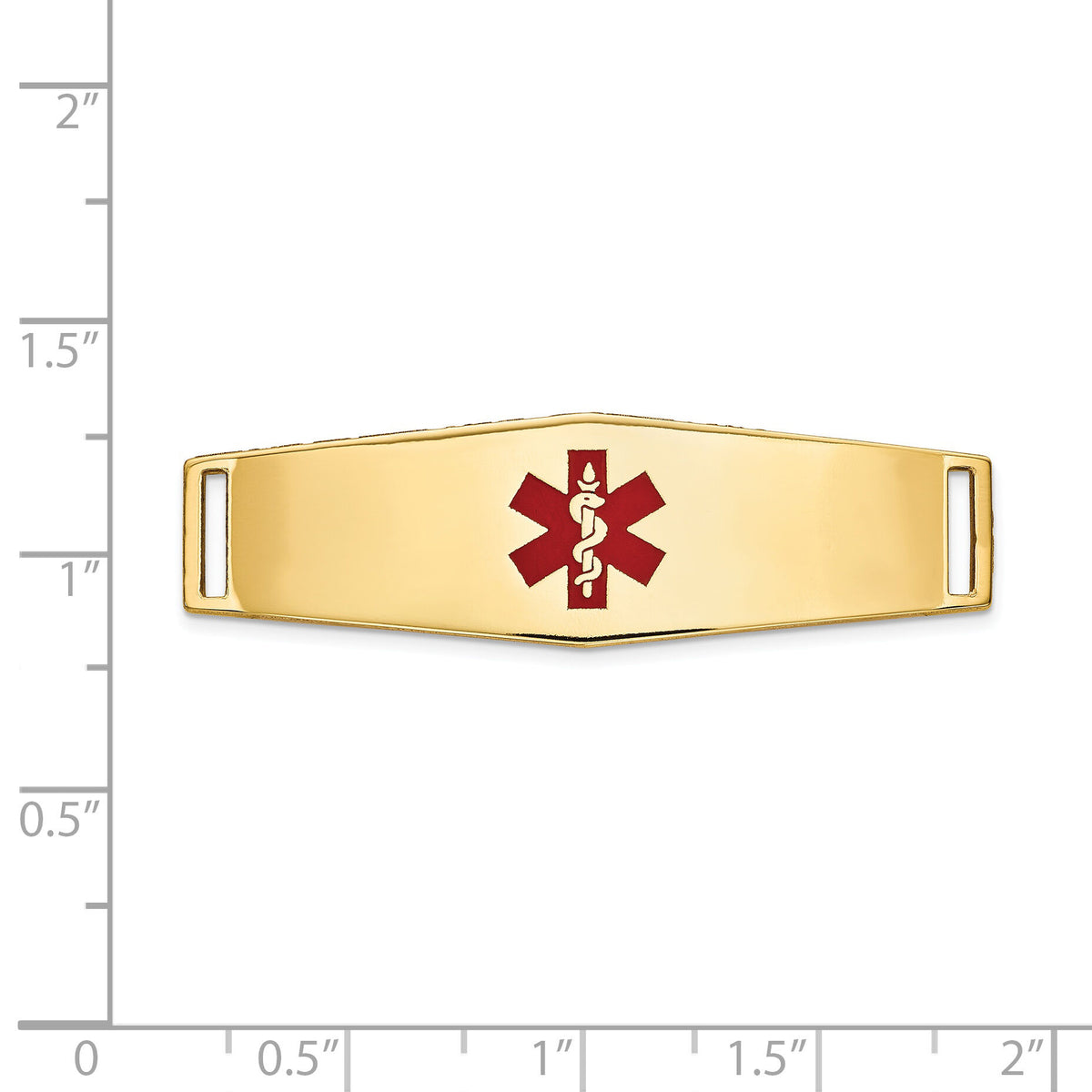 14K Epoxy Enameled Medical ID Ctr Soft Diamond Shape Plate # 820-XM655