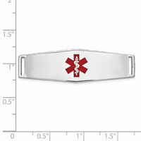 14K WG Epoxy Enameled Medical ID Ctr Soft Diamond Shape Plate # 820-XM655W