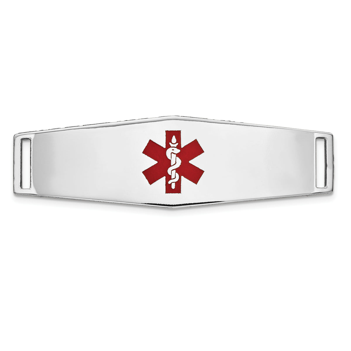 14K WG Epoxy Enameled Medical ID Ctr Soft Diamond Shape Plate # 820-XM655W
