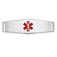 14K WG Epoxy Enameled Medical ID Ctr Soft Diamond Shape Plate # 820-XM655W