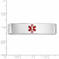 14K WG Epoxy Enameled Medical ID Ctr Plate # 820-XM656W