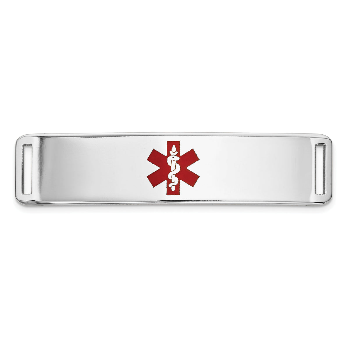 14K WG Epoxy Enameled Medical ID Ctr Plate # 820-XM656W