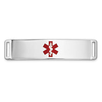 14K WG Epoxy Enameled Medical ID Ctr Plate # 820-XM656W