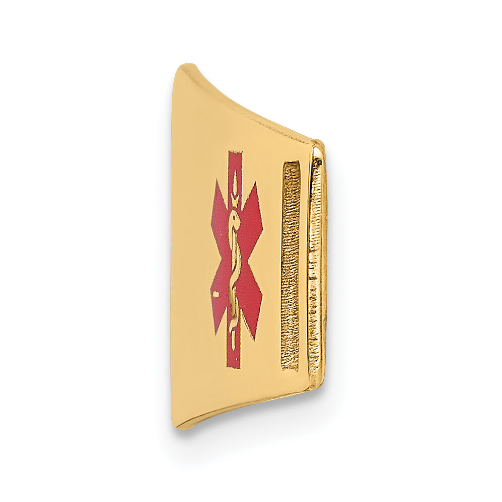 14K Epoxy Enameled Medical ID Off Ctr Soft Diamond Shape Plate # 820-XM657