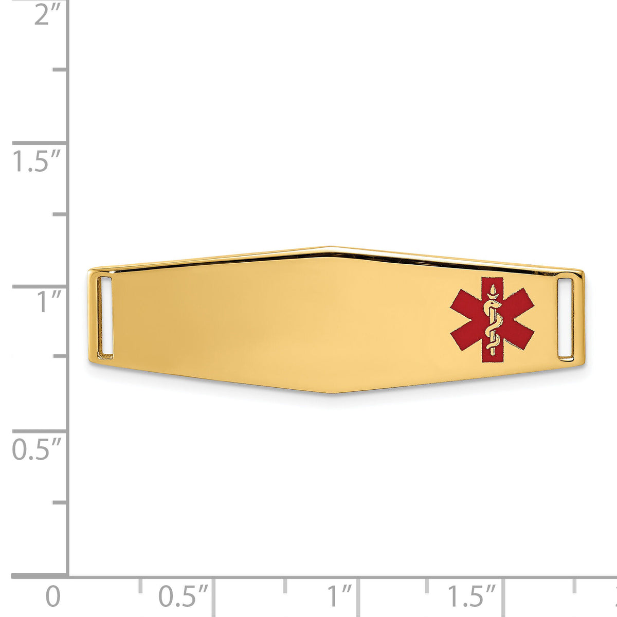 14K Epoxy Enameled Medical ID Off Ctr Soft Diamond Shape Plate # 820-XM657