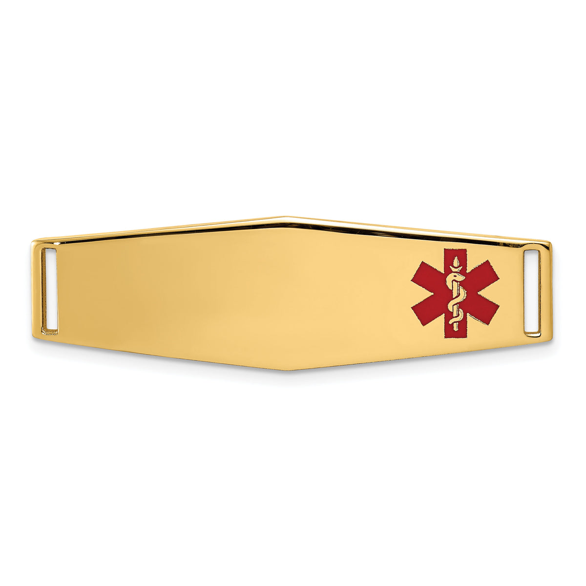 14K Epoxy Enameled Medical ID Off Ctr Soft Diamond Shape Plate # 820-XM657