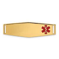 14K Epoxy Enameled Medical ID Off Ctr Soft Diamond Shape Plate # 820-XM657