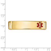 14K Epoxy Enameled Medical ID Off Ctr Plate # 820-XM658
